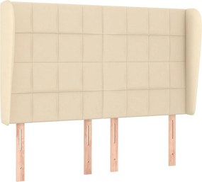 vidaXL Tăblie de pat cu aripioare, crem, 147x23x118/128 cm, textil