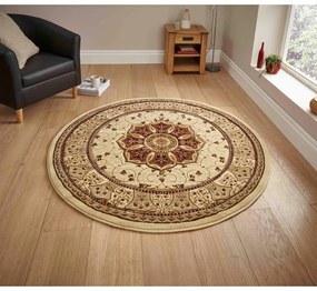 Covor roșu/bej rotund ø 150 cm Heritage – Think Rugs