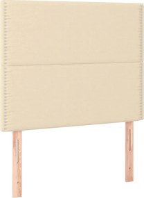 vidaXL Tăblie de pat crem 90x5x118/128 cm, material textil