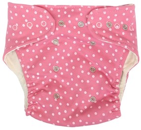 Mamatti Set scutece pânză EKO - chiloți + 2 x scutec, Prinţesă Punct, roz 5-14 kg