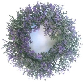 Coroniță artificială Buxus violet, diametru 16 cm