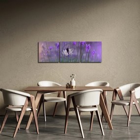 Tablou - fluture în lavandă (cu ceas) (90x30 cm)