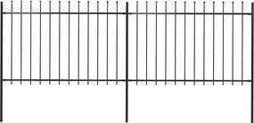 vidaXL Gard de grădină cu vârf suliță, negru, 3,4 m, oțel