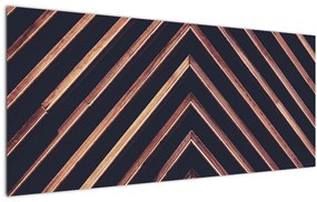 Tablou - Motiv de lemn pe fond negru (120x50 cm)