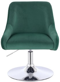 HR920N Scaun Verde din Catifea cu Bază Cromata