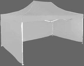 Pavilion de grădină  3x4,5m – din aluminiu, 3 pereţi laterali, Gri / antracit