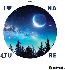 Autocolante de perete - Pădurea spațială cu inscripție