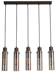 Lustra moderna cu 5 pendule Sweden II moca, chihlimbar