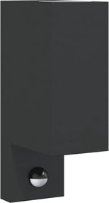 vidaXL Lampă exterioară de perete cu LED/senzor, negru aluminiu turnat
