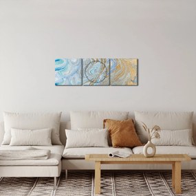 Tablou - Marmură albastră (cu ceas) (90x30 cm)