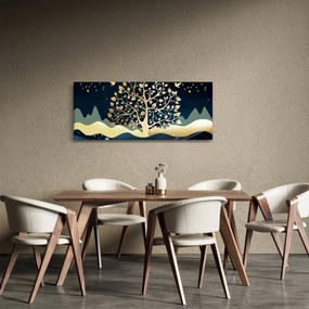 Tablou cu copac auriu (120x50 cm)