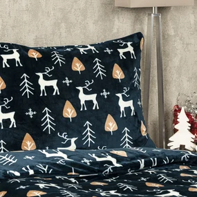 Lenjerie pat 1 pers. 4Home Nordic Deer microflanel, 140 x 220 cm, 70 x 90 cm
