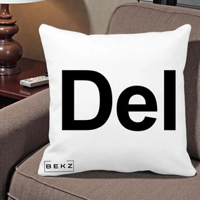 Perna Personalizata Tasta Del Tipografie Bold, 40x40 cm, Alba Mata, Husa Detasabila, Perna Inclusa, BEKZ®