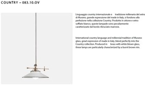 Lustra, Pendul rustic din alama cu sticla Murano Country