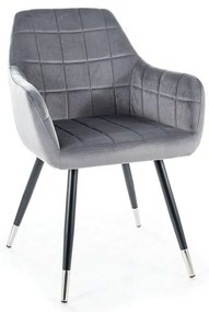 Scaun de bucaterie Nuxe Velvet, gri