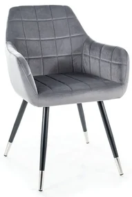 Scaun de bucaterie Nuxe Velvet, gri