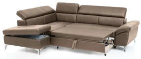 Canapea colțar extensibilă din piele SALERNO II stânga, maro