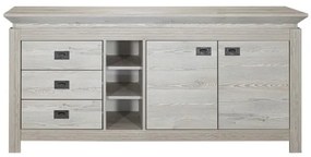 Bufet Casablanca Loft Cu 2 Usi Si 3 Sertare Gri Antic, 177 Cm