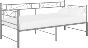 vidaXL Cadru pat canapea extensibilă, gri, 90x200 cm, metal