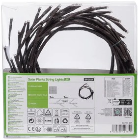 Instalație LED solară Aigostar 72xLED/4m IP65 300 mAh alb cald ramuri