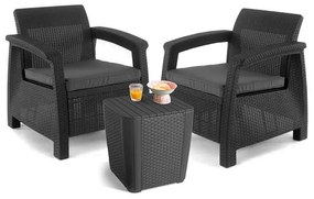 Set de mobilier de grădină Corfu duo cu masă Luzon grafit