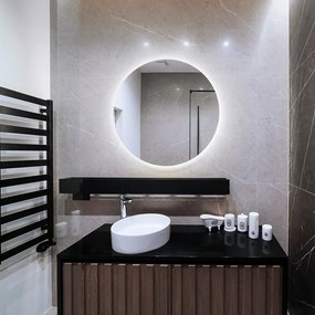 Oglinda decorativa rotunda cu iluminare de fundal LED