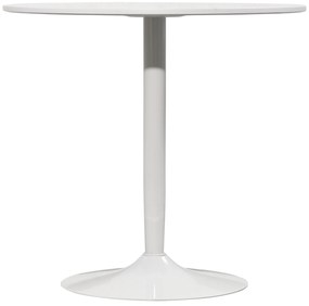 HOMCOM Masă de bucătărie pentru 2 persoane, blat rotund Ø80 cm, MDF și oțel, antiderapant, Alb, 75H cm | Aosom Romania
