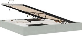 vidaXL Pat cu storage cu headboard Gri deschis 200 x 200 cm Catifea