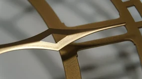 Ceas de perete metal auriu vintage 50 cm
