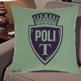 Perna Personalizata Poli Timisoara Fotbal, 40x40 cm, Verde, Husa Detasabila, Perna Inclusa, BEKZ®