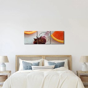 Tablou cu scorțișoară pe linguriță (cu ceas) (90x30 cm)