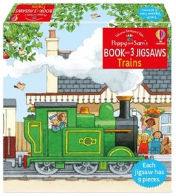 Set 3 Puzzle + Carte - Poppy and Sam's Book and 3 Jigsaws: Trains Usborne