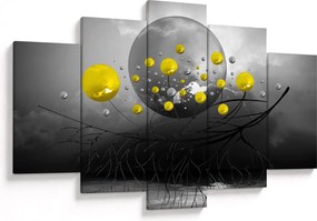 Tabloul - bile abstracte galbene (150x105 cm)