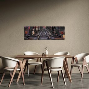Tablou cu pod de cale ferată (cu ceas) (90x30 cm)