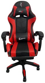 JAKS SCAUN GAMING REGLABIL ECO PIELE NEGRU ROȘU FG-02