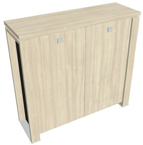 Dulap mediu Verno+ S 140 x 46 x 130 cm, salcâm / negru