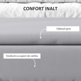 HOMCOM Bancă de Depozitare cu Șezut Tapițat și Picioare Lăcuite Aurii, 100x40x42 cm, Gri | Aosom Romania