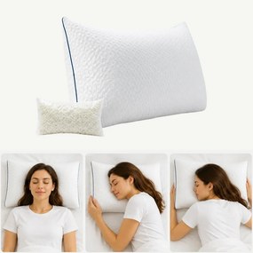 Perna ortopedica cervicala CERVI-SAN King Size, spuma cu memorie maruntita, 42x60 cm