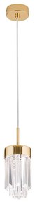 Pendul LED cu cristal K9 design elegant PRISM auriu