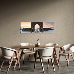 Tablou cu poarta, Yellowstone (cu ceas) (90x30 cm)