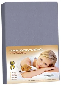 Cearceaf jersey cu elastan, gri închis, 100 x 200 cm