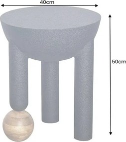 Masuta Laterala, Metal, Lemn, ABSTRACT 50cm