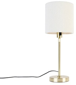 Lampa de masa aurie reglabila cu abajur boucle alb 20 cm - Parte