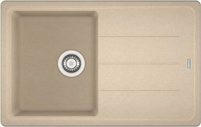 Chiuveta bucatarie compozit Franke Basis Avena 1 cuva cu picurator 78x50 cm reversibila finisaj bej mat