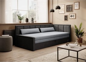 Canapea gri închis extensibilă/cu spațiu de depozitare cu tapițerie din chenille 214 cm Fulgeo – ELTAP