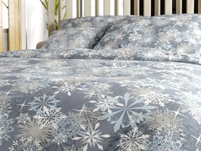 Lenjerie de pat din microfibra flanel SNOWFLAKE albastru-gri Dimensiune lenjerie de pat: 70 x 90 cm | 140 x 220 cm