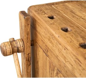 Banc de tamplar, L119 63 H90 cm, usi glisante, natur antic, lemn masiv