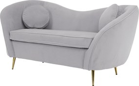 Canapea de design cu 2 locuri, ţesătură Velvet gri/gold crom auriu, EZIO TYP 2