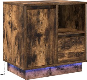 vidaXL Dulap de noapte Stejar fumuriu 50 x 34,5 x 50 cm Lemn compozit