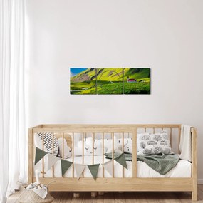 Tablou cu peisaj montan (cu ceas) (90x30 cm)
